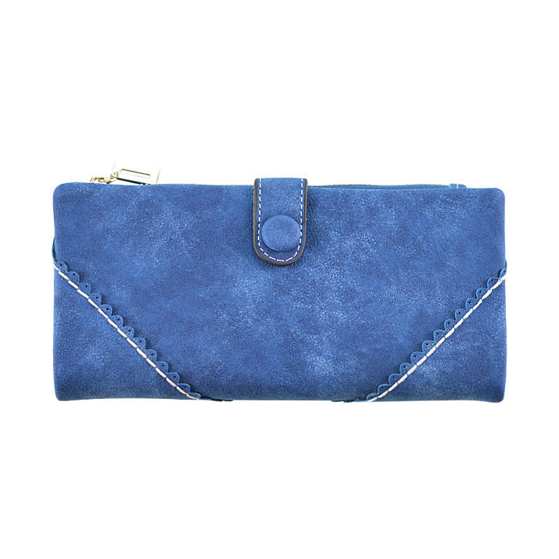 Lady long lace lace buckle zipper multifunction large volume Purse