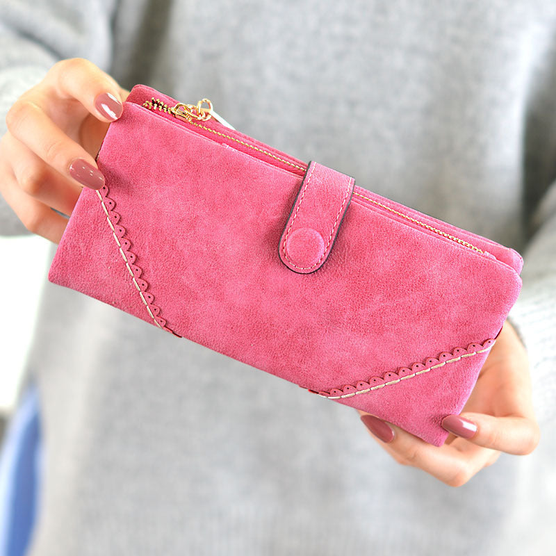 Lady long lace lace buckle zipper multifunction large volume Purse