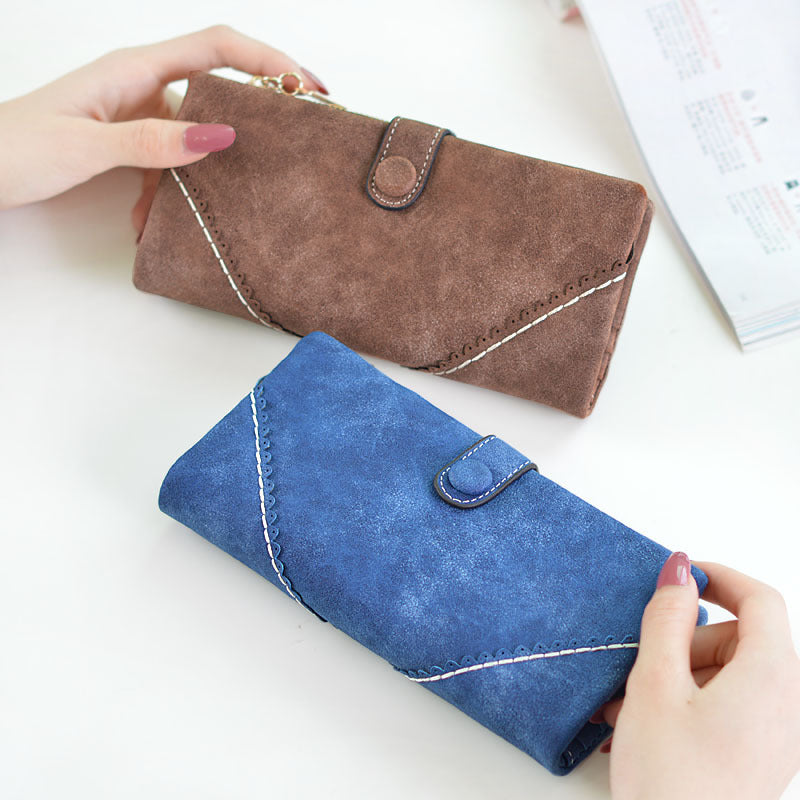 Lady long lace lace buckle zipper multifunction large volume Purse