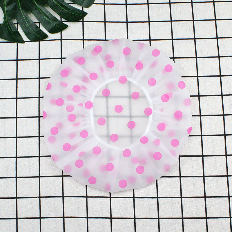 Hotel Plastic Peva Waterproof Bow Printing Female Shower Cap