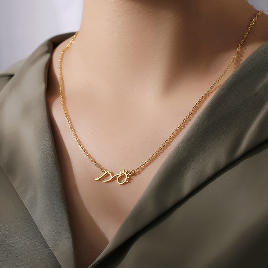 Sunrise Mountain Pendant Necklace For Women