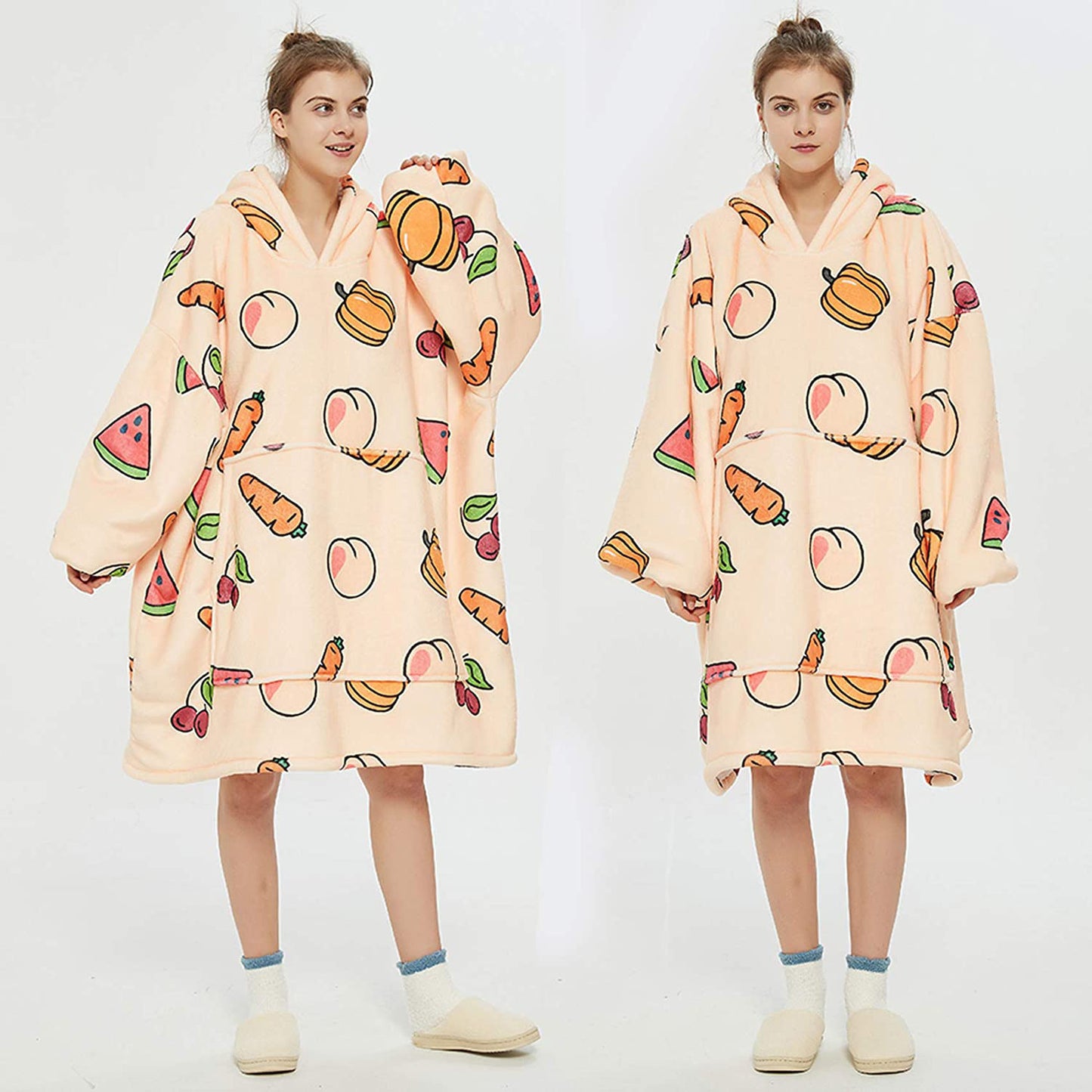 Hooded Bathrobe Digital Printing Pajamas
