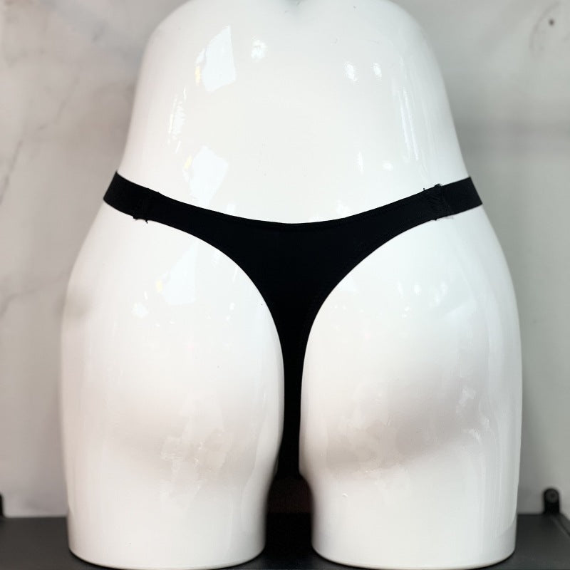 Comfortable Ice-silk Thong Panties With A Cotton Crotch For Women