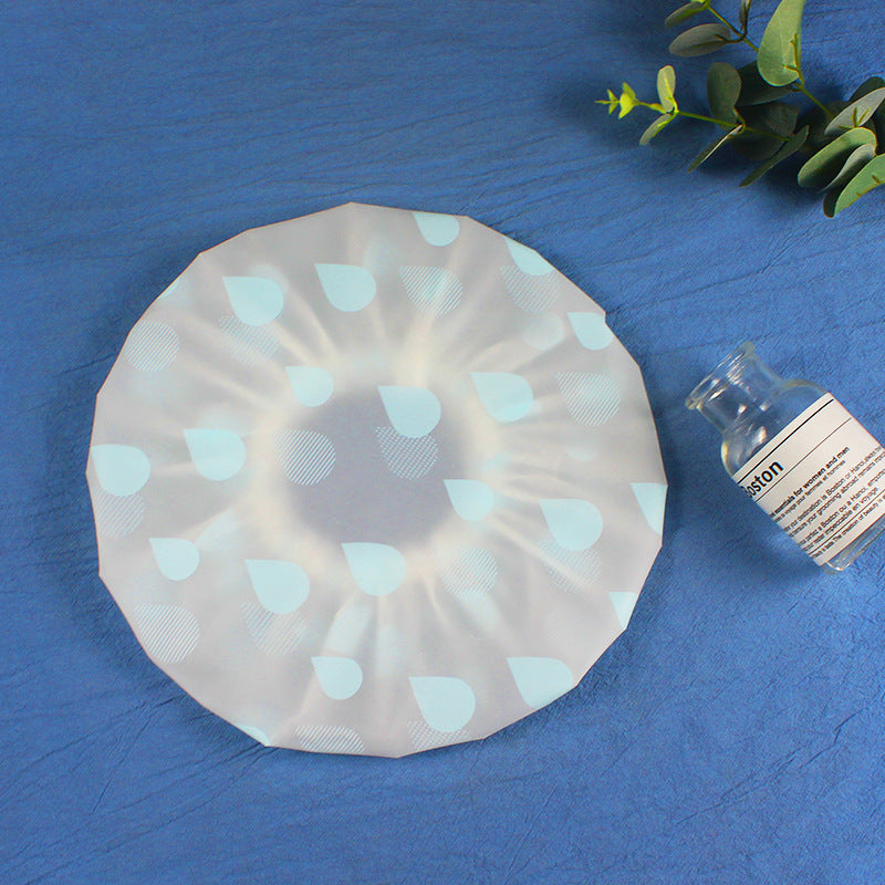 Hotel Plastic Peva Waterproof Bow Printing Female Shower Cap