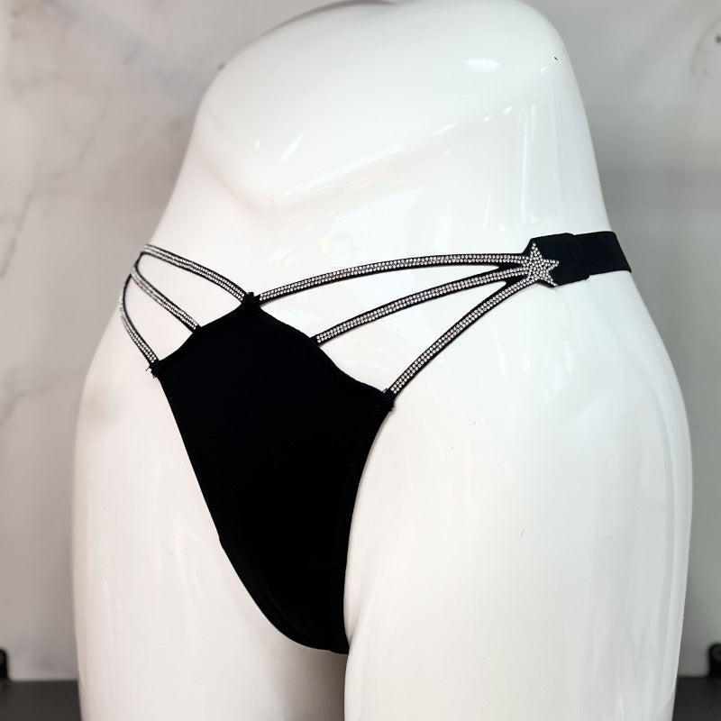 Comfortable Ice-silk Thong Panties With A Cotton Crotch For Women