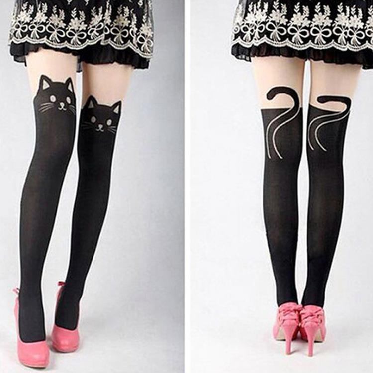 Cat Over The Knee Stockings Stitching Stockings