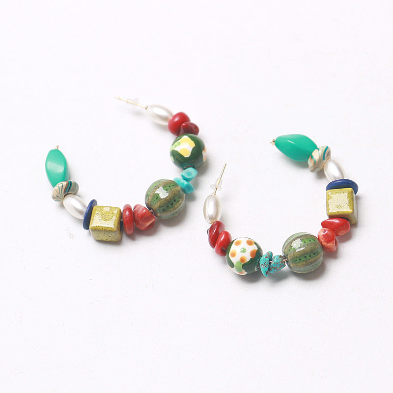 C-shaped Letter Earrings Resin Earrings Women