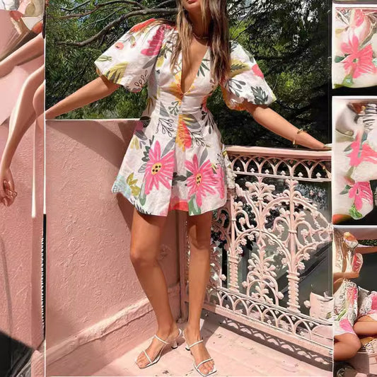 Summer Fashion Printed Pocket Dress Women