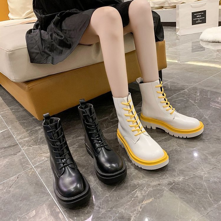 Korean style lace-up boots