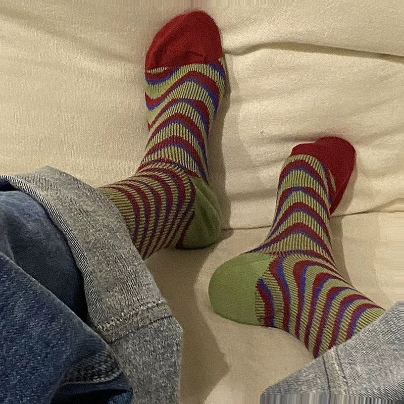 Retro Houndstooth Cotton Socks For Women
