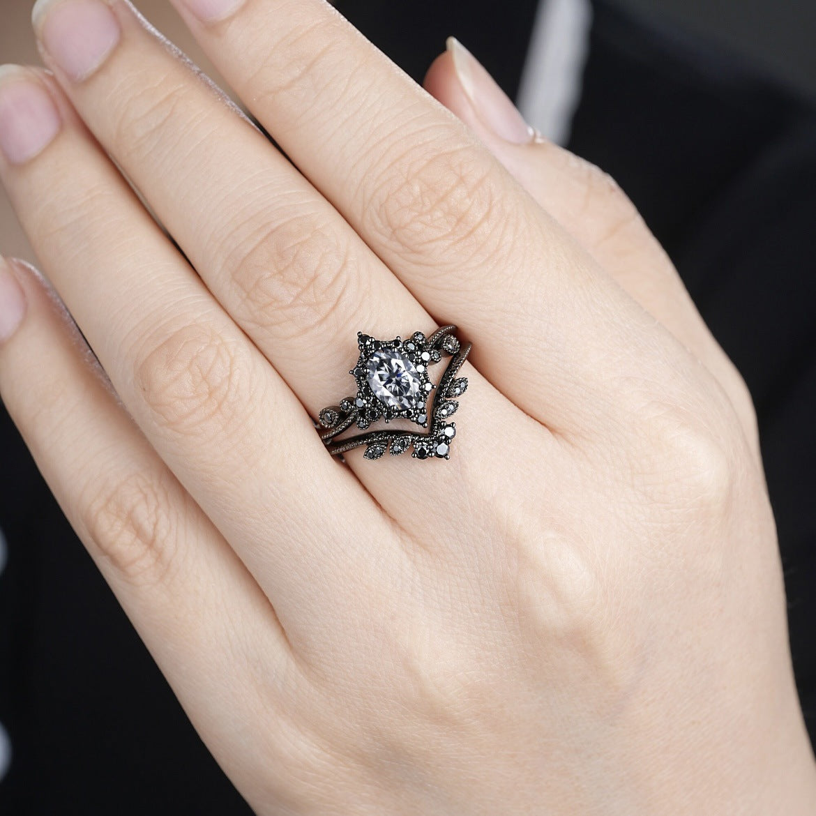 European And American Style Women Wedding Couple Couple Rings Fashion Zircon Ring Set