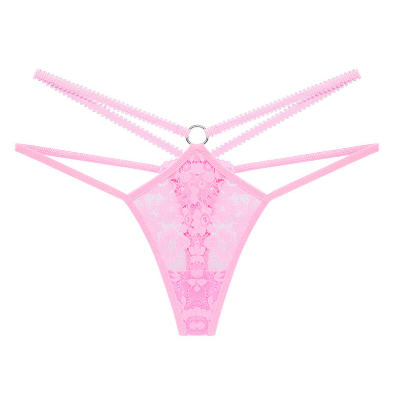 Women's Thin Strap Sexy And Breathable Comfortable Lace T-back Low Waist Panties Women