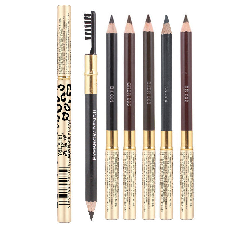Yalaiyi Eyebrow Pencil Leopard Print Eyebrow Pencil Kuaishou And Douyin Live Broadcast Hot Selling Waterproof Distinct Look Wild Eyebrow Pencil