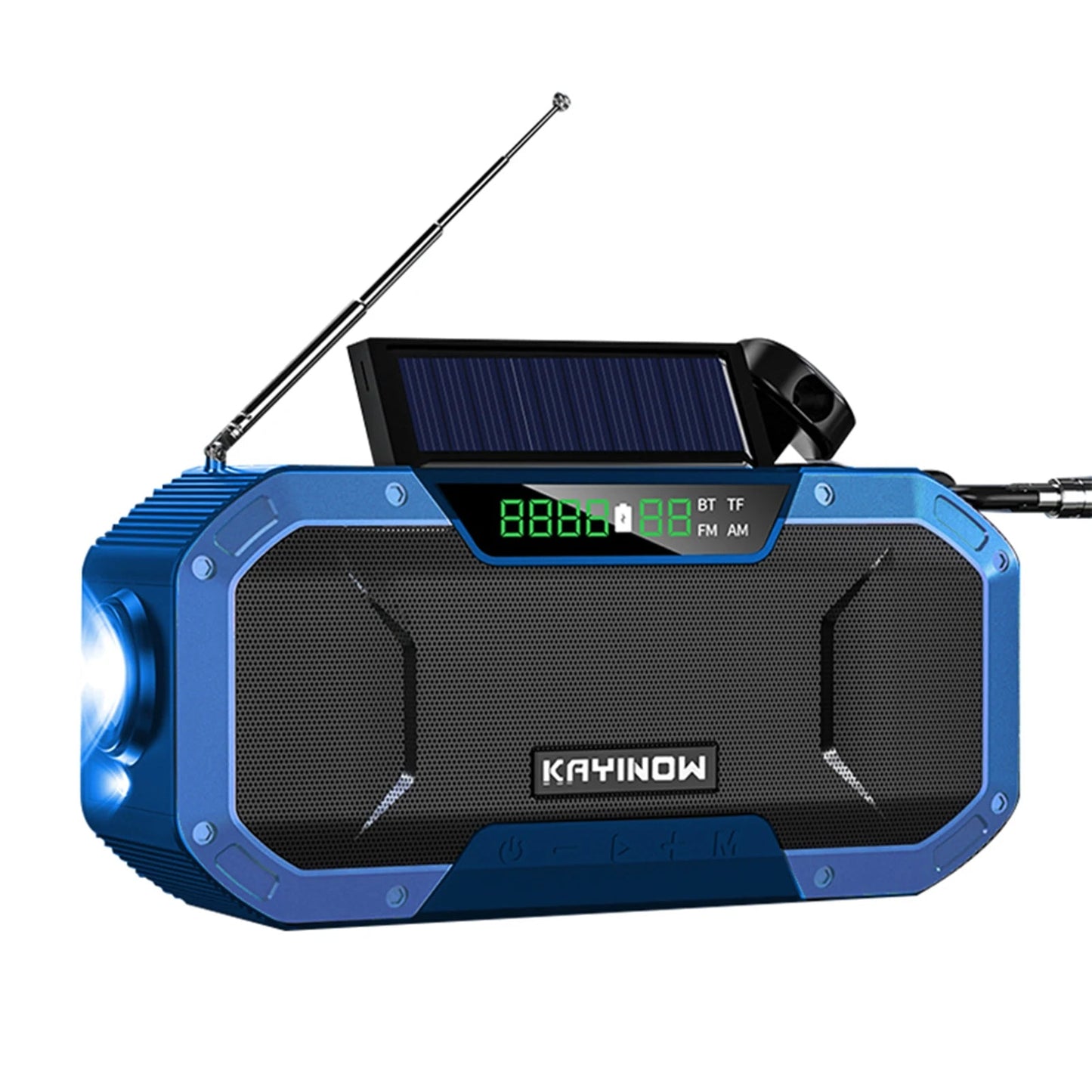 Solar Powered Hand Crank Radio with LED Flashlight Survival Dog