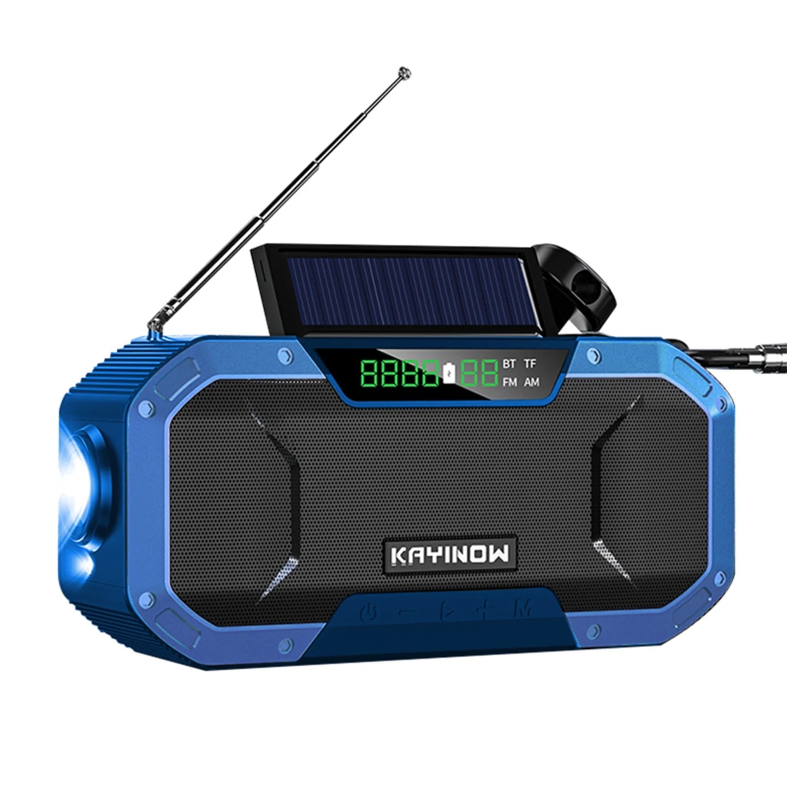 Solar Powered Hand Crank Radio with LED Flashlight Survival Dog