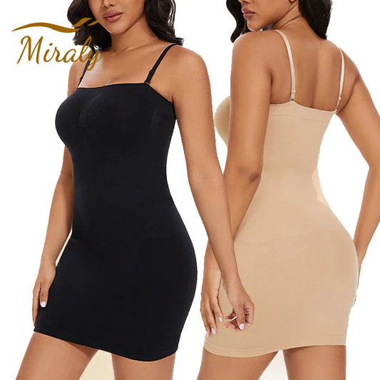 New Summer Seamless Shapewear Slips For Under Dresses Women Smooth Dress Slips Body Shaper Tummy Control Slip Slimming Cami Slip Survival Dog
