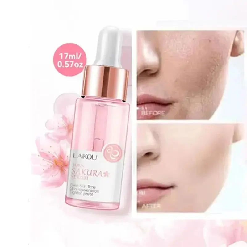 Sakura Whitening Face Serum Fade Fine Lines Anti Aging Tighten Pores Improve Melanin Pigment Dull Moisturizer Brighten Skin Care Survival Dog