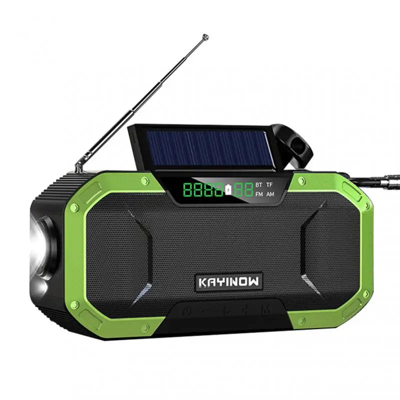 Solar Powered Hand Crank Radio with LED Flashlight Survival Dog
