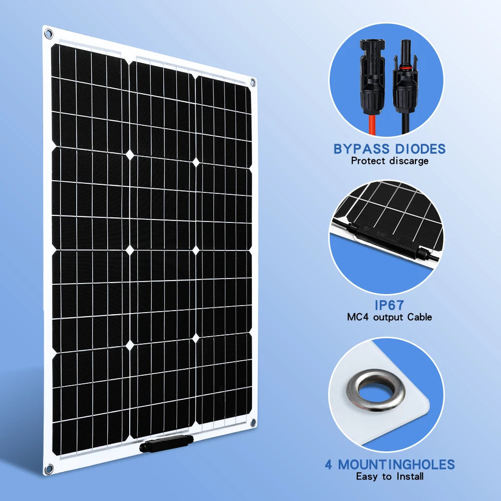 Monocrystalline Solar Cell RV Boat Survival Dog