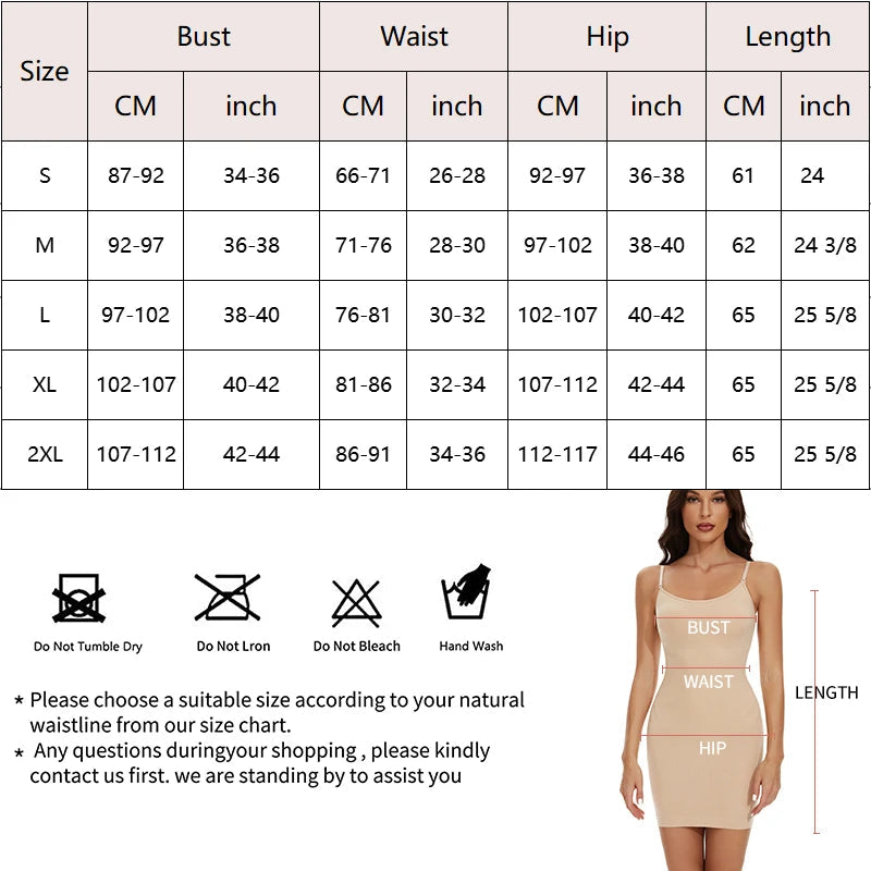 Women Seamless Shapewear Control Slips for Under Dresses Smooth Body Shaper Tummy Control Full Slip Slimming Cami Slip Survival Dog