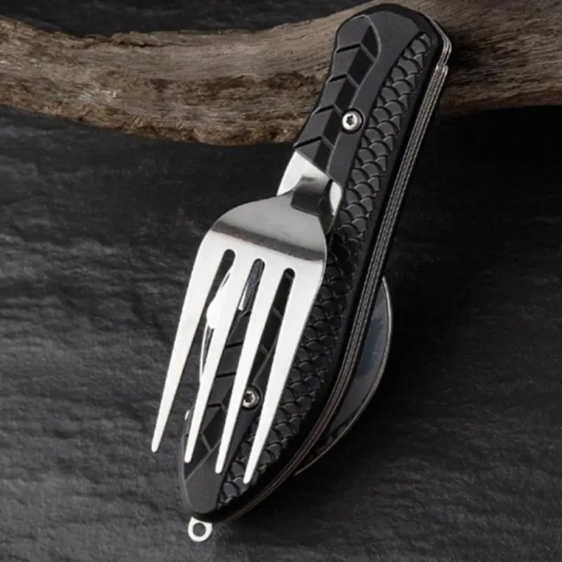 Portable Foldable Stainless Steel Cutlery Set Survival Dog