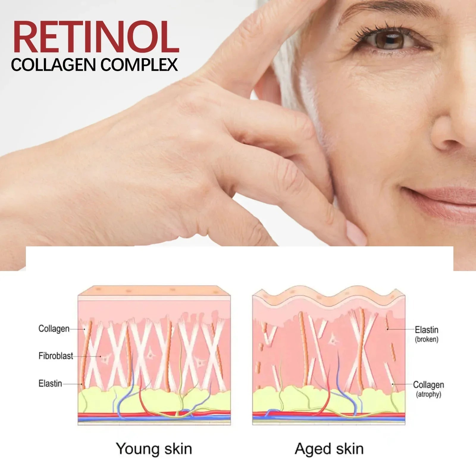 Retinol Wrinkle Removal Facial Kit Instant Firming Enhancement Anti Aging Serum Fading Fine Line Whitening Korean Skincare Survival Dog