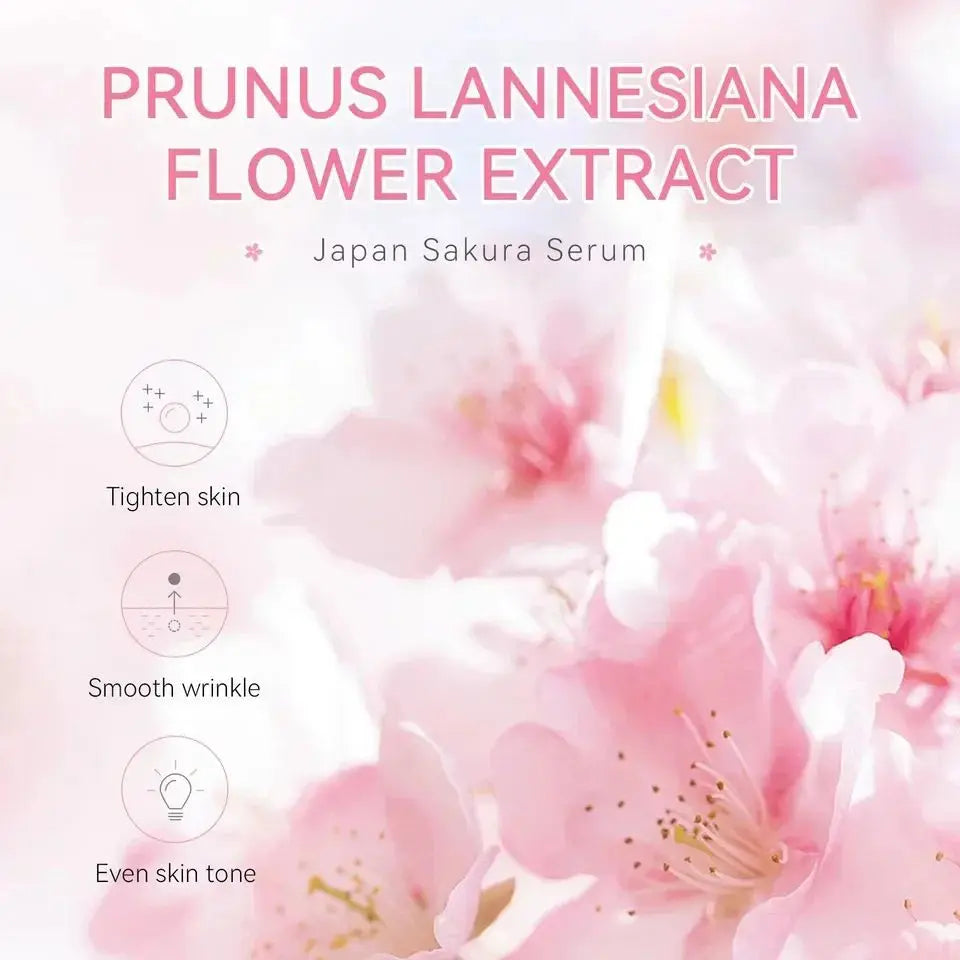 Sakura Whitening Face Serum Fade Fine Lines Anti Aging Tighten Pores Improve Melanin Pigment Dull Moisturizer Brighten Skin Care Survival Dog