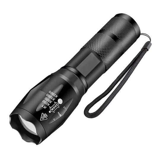 Camping Torch with 5 Lighting Modes Aluminum Alloy Zoomable Light Waterproof Material Use 3 AAA Batteries Survival Dog