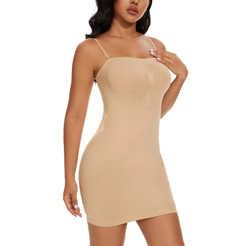 New Summer Seamless Shapewear Slips For Under Dresses Women Smooth Dress Slips Body Shaper Tummy Control Slip Slimming Cami Slip Survival Dog