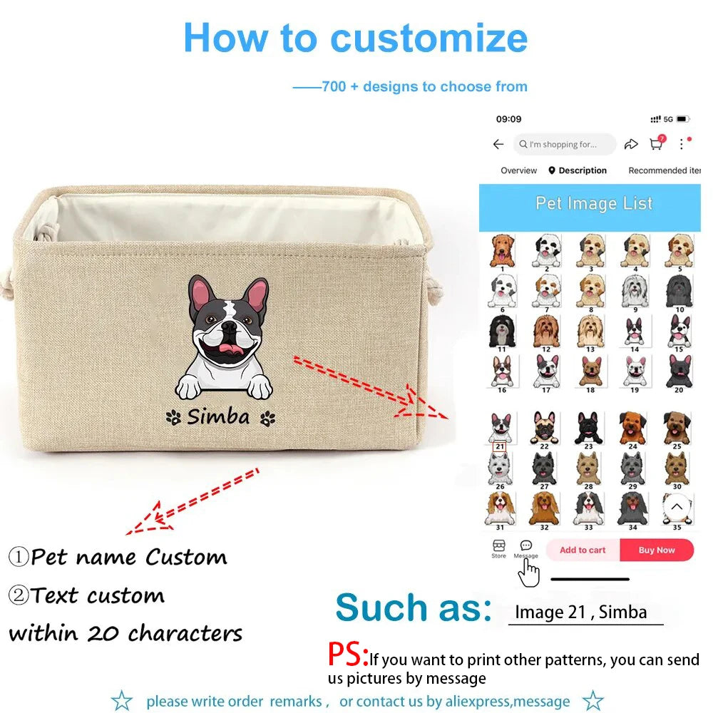 Personalized Dog Toy Basket Survival Dog