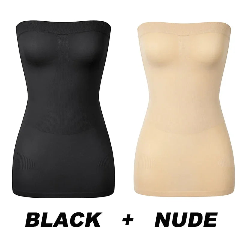 Women Shapewear Strapless Full Slips for Under Dresses Tummy Control Slips Slimming Skirts Full Body Shaper Underwear Survival Dog