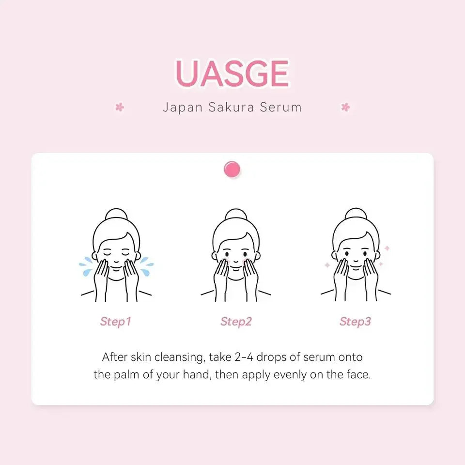 Sakura Whitening Face Serum Fade Fine Lines Anti Aging Tighten Pores Improve Melanin Pigment Dull Moisturizer Brighten Skin Care Survival Dog