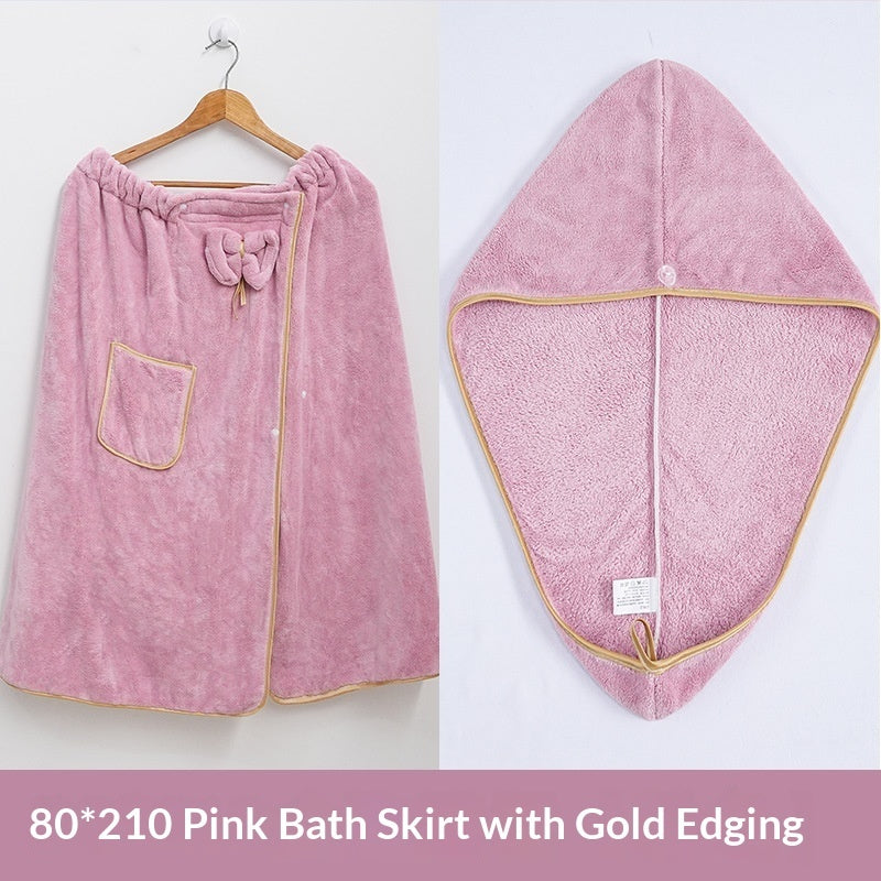 Plus-size Strapless Bathrobe Women Coral Fleece Absorbent