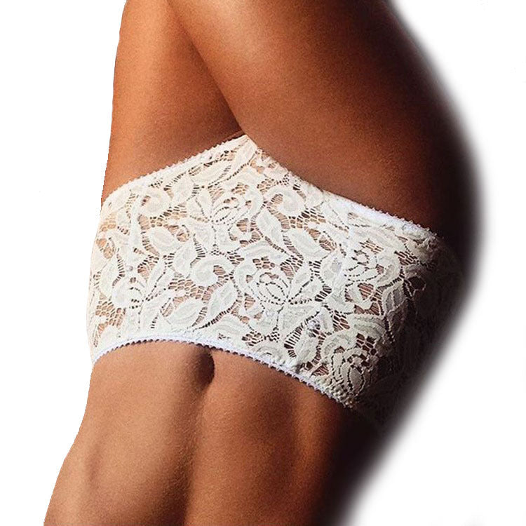 Women See-through European And American Style Lace Embroidered High Waist Underwear T-shaped Panties