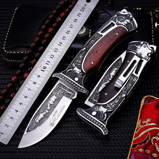 Outdoor Folding Knife Field Survival Fruit Knife Survival Dog