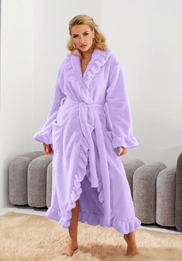 Personalized Women's Thermal Flannel Bathrobe