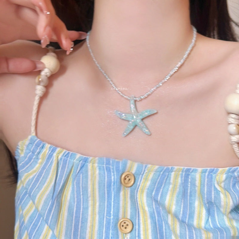 Dopamine Starfish Beaded Necklace For Women