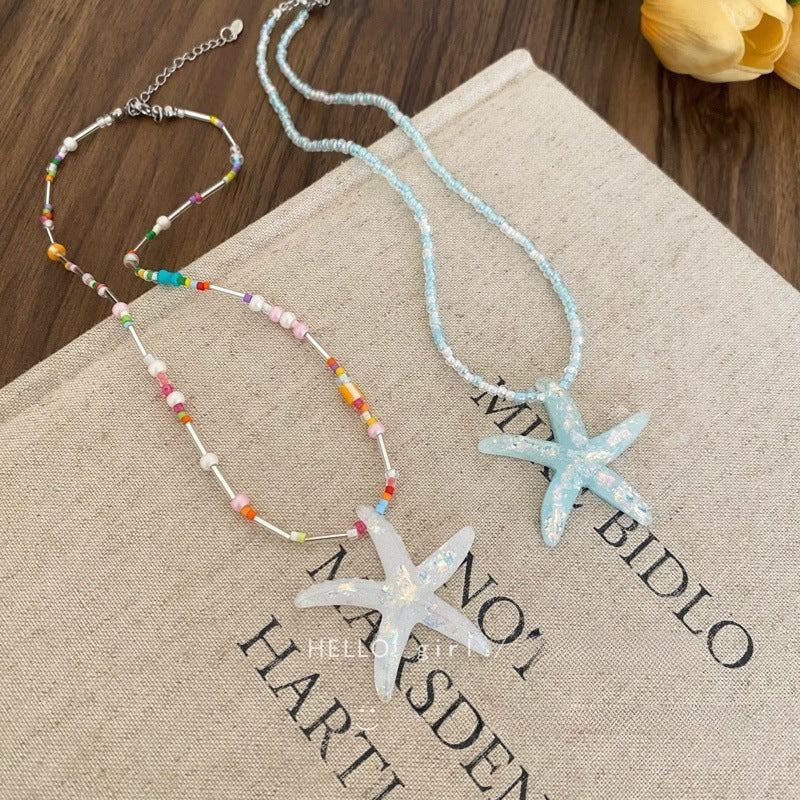 Dopamine Starfish Beaded Necklace For Women