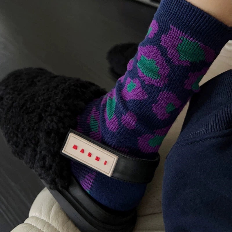 Retro Houndstooth Cotton Socks For Women