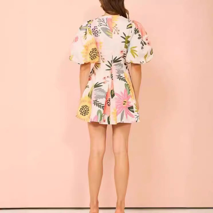 Summer Fashion Printed Pocket Dress Women