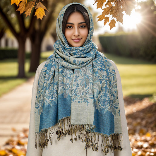 Ethnic-style Sunflower Tassel Scarf With A Trendy Print