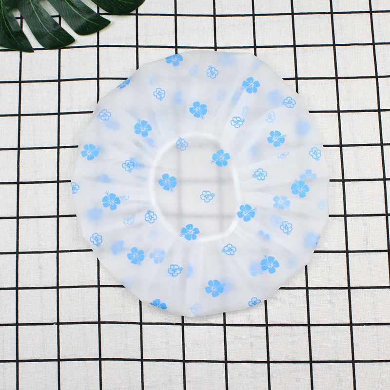 Hotel Plastic Peva Waterproof Bow Printing Female Shower Cap