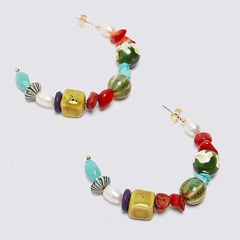 C-shaped Letter Earrings Resin Earrings Women