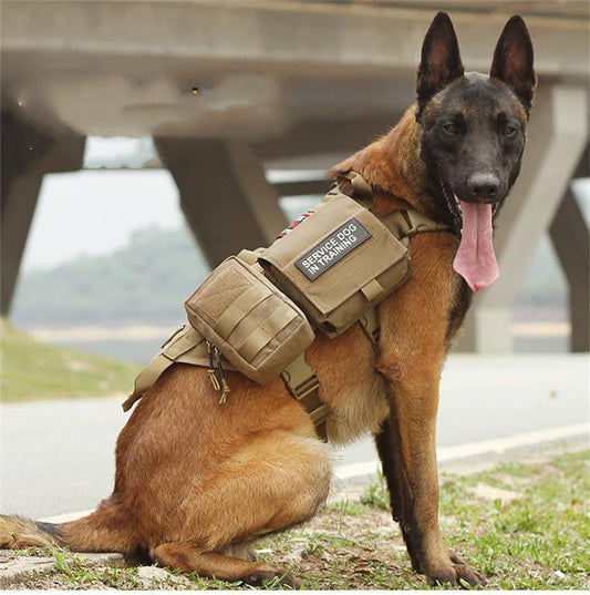 Ihrtrade Tactical Dog Harness Molle System Vest Adjustable Military Survival Dog