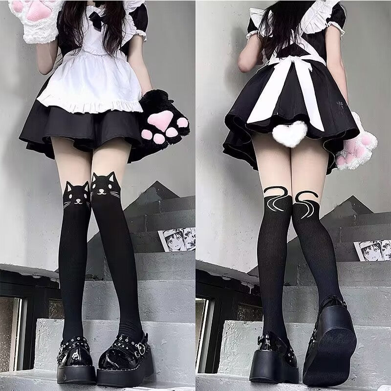 Cat Over The Knee Stockings Stitching Stockings